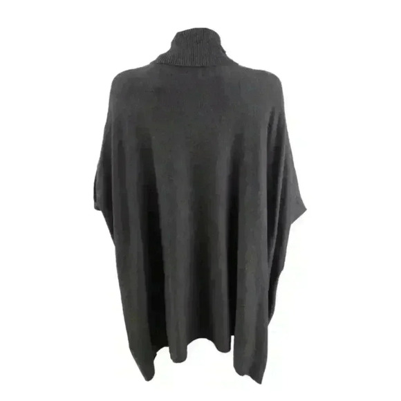 Alfani Women's‎ Turtleneck Oversized Poncho Sweater Dark Grey Coal Size M - Picture 2 of 6